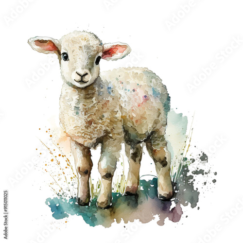 Wallpaper Mural A water color painting of lamb isolated on transparent background png Torontodigital.ca