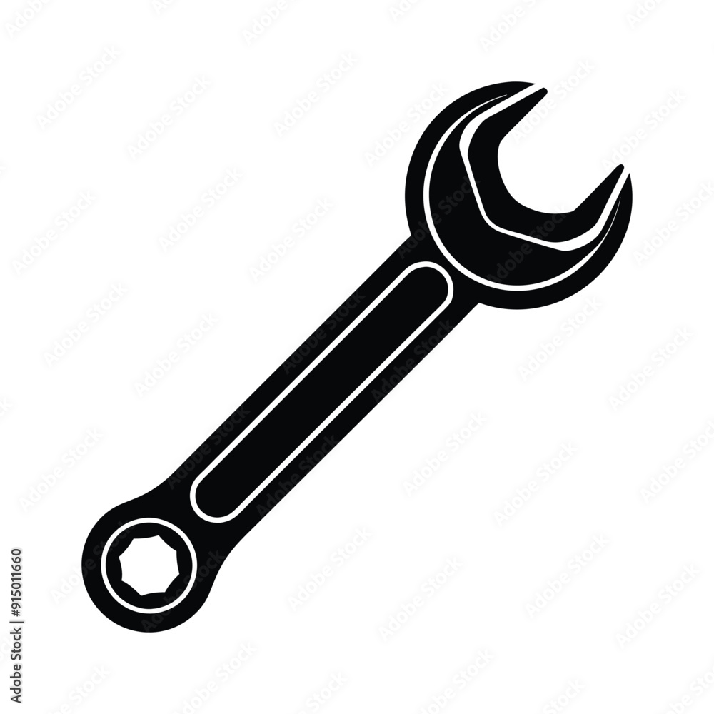 a silhouette of a wrench vector art illustration a silhouette of a wrench vector art illustration