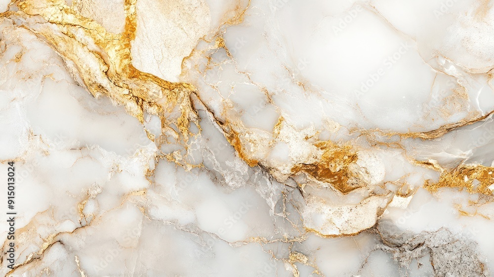 White Marble Surface with Gold Veins White Marble Surface with Gold Veins