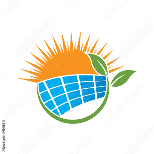 Solar panel energy electric logo design