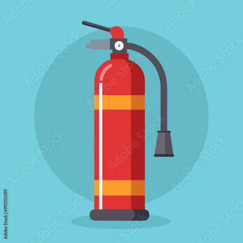 Fire Extinguisher Standing Upright Essential Safety Tool for Fire Emergencies photo