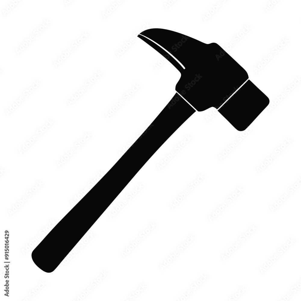 a silhouette of a hammer vector art illustration