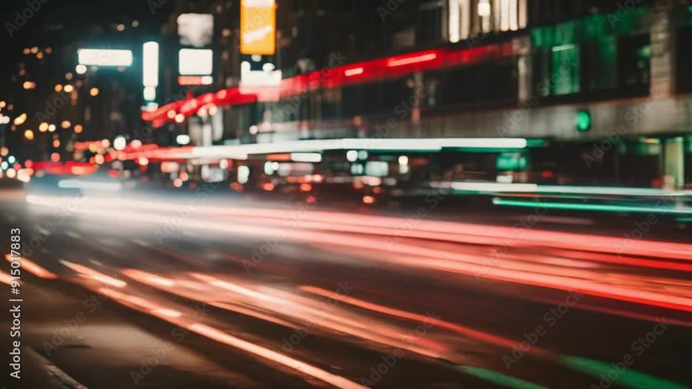 City Traffic Lights Blurring at Night - HD Video City Traffic Lights Blurring at Night - HD Video