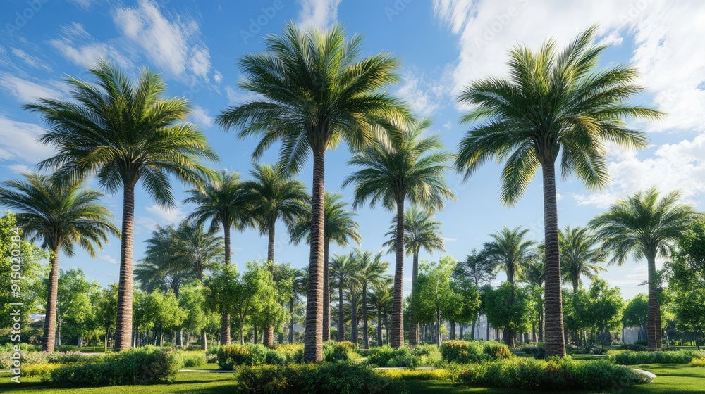 the beauty of the garden with beautiful palm trees the beauty of the garden with beautiful palm trees
