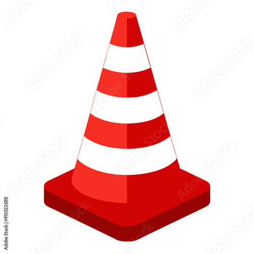 Traffic Cone with White Stripes  Essential Road Safety Equipment photo