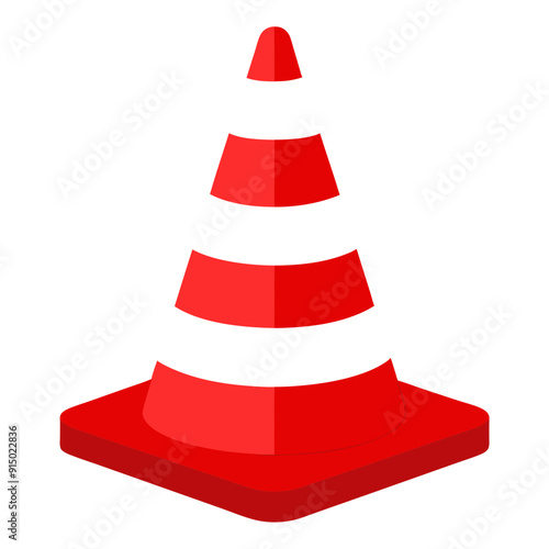 Traffic Cone with White Stripes  Essential Road Safety Equipment photo