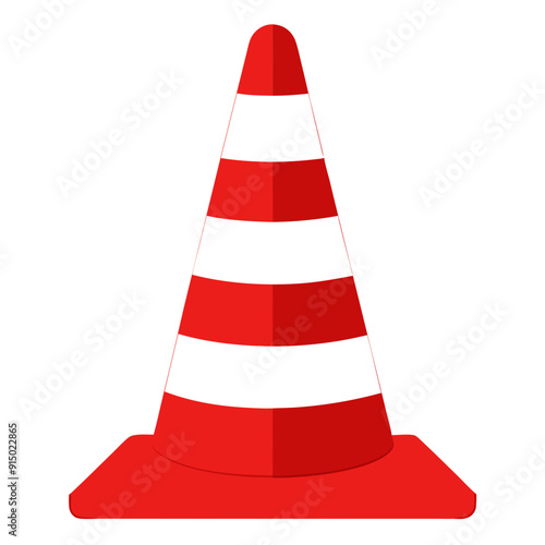 Traffic Cone with White Stripes  Essential Road Safety Equipment photo