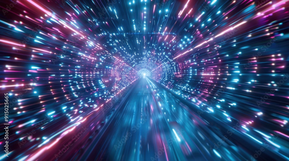 Obraz premium Bandwidth: The highest data transfer rate achievable on a network or internet connection, showing how much data can be transmitted in a given period. 