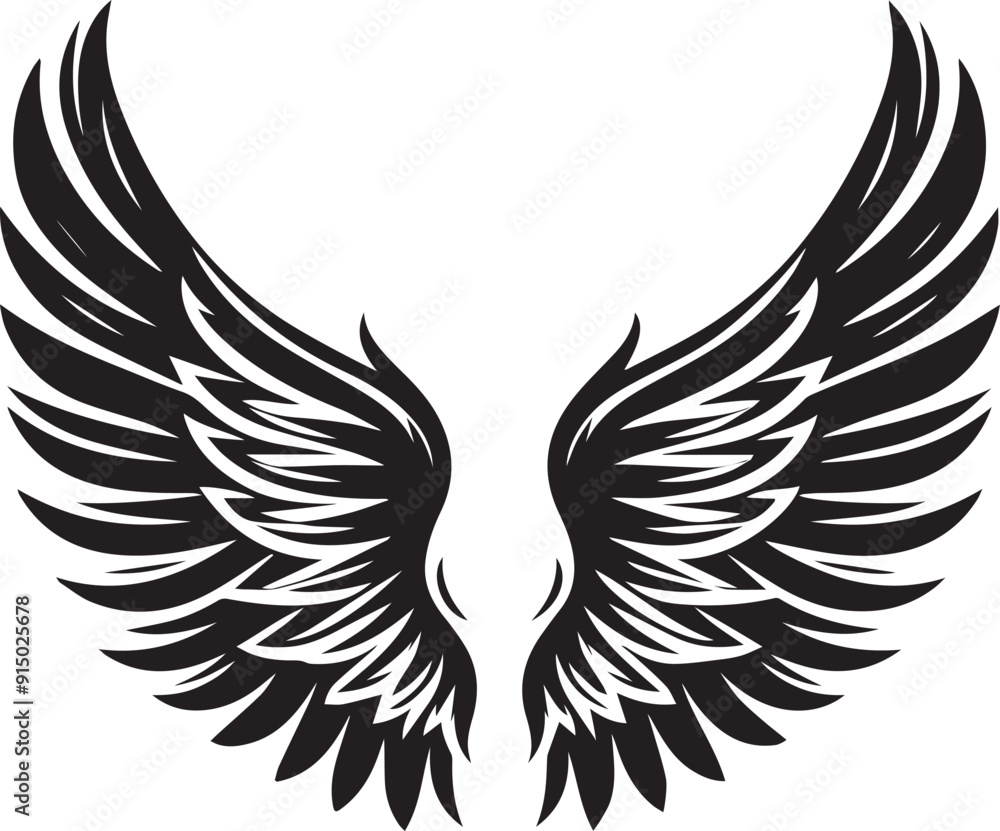 Obraz premium Wings silhouette vector art illustration