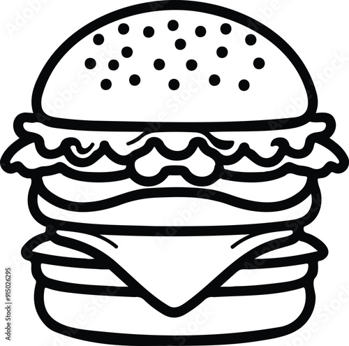 Burger outline design 