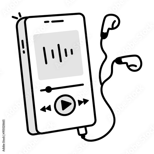 Music player sketchy style icon 

