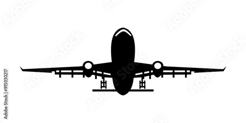 Airplane passenger travel silhouette icon. Aeroplane vector icon aircraft isolated symbol shape