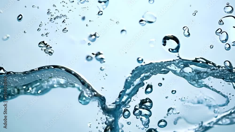 Dynamic Motion: Water Splash with Air Bubbles in Action Dynamic Motion: Water Splash with Air Bubbles in Action
