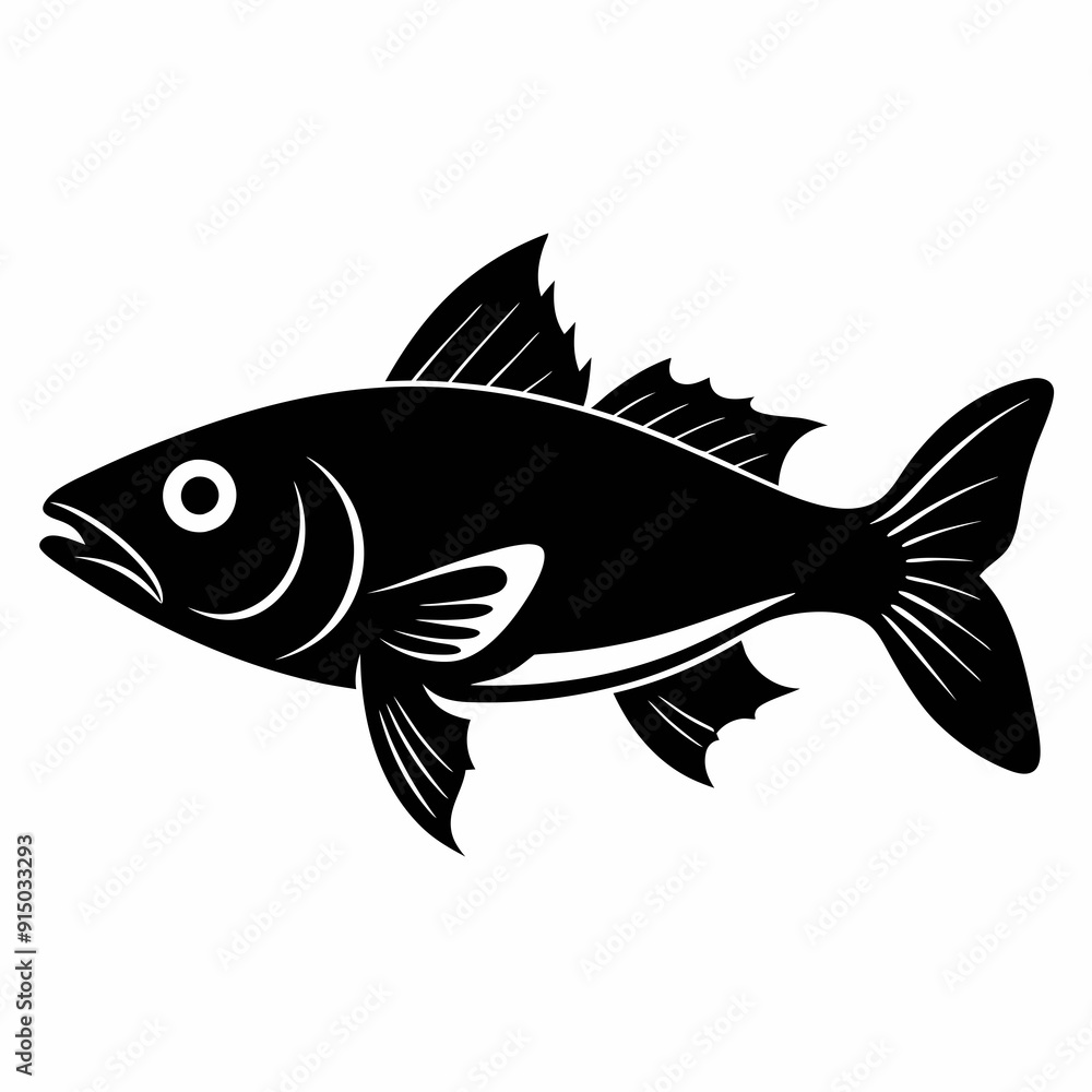 Cod fish Black silhouette Cod fish Black silhouette