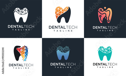 Collection of dental technology logo designs	
