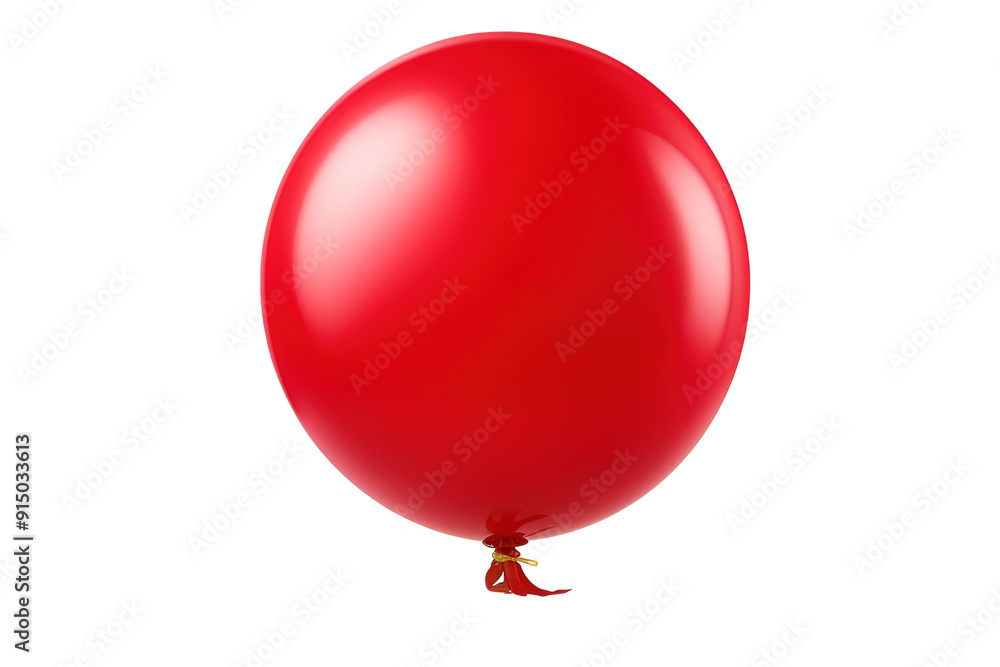 A Vibrant Red Balloon Floating Gracefully Against a Clear Blue Sky on a Sunny Day on Transparent PNG Background.. A Vibrant Red Balloon Floating Gracefully Against a Clear Blue Sky on a Sunny Day on Transparent PNG Background..
