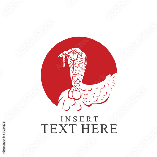 simple drawing of a turkey, vector art.