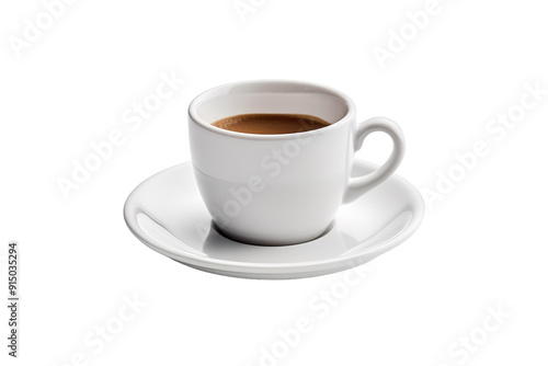 Wallpaper Mural A Delightful Cup of Espresso Sitting on a Crisp White Saucer in Cozy Café Setting on Transparent PNG Background.. Torontodigital.ca
