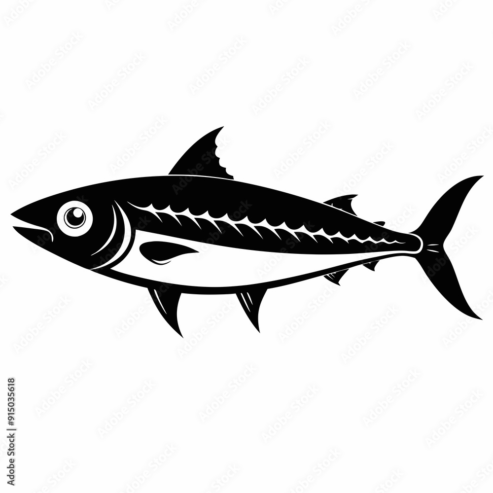 Fototapeta premium Mackerel Black silhouette