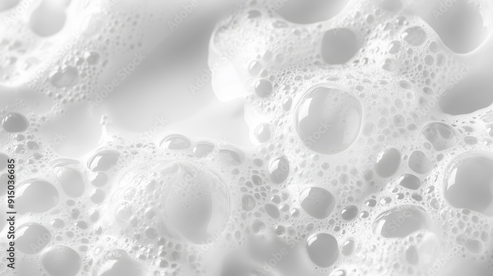 Close-up view of white soap bubbles with a soft texture in natural light Close-up view of white soap bubbles with a soft texture in natural light