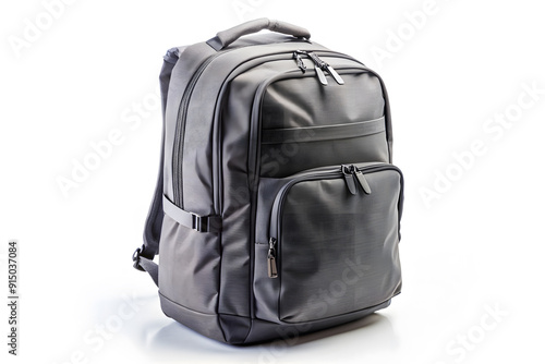 A modern, plain backpack, standing upright on a white background. The clean lines and simple design make it ideal for adding logos or custom patterns.