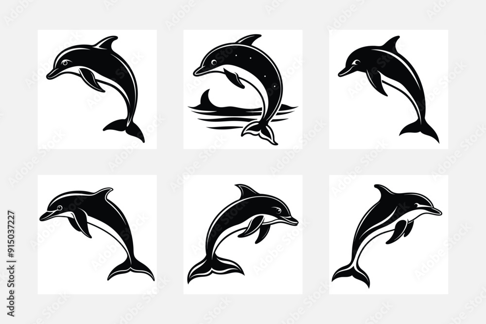 White background minimal Dolphin Fish silhouette artwork set for modern oceanic inspired wall art
White background minimal Dolphin Fish silhouette artwork set for modern oceanic inspired wall art