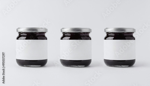 jam jars on white