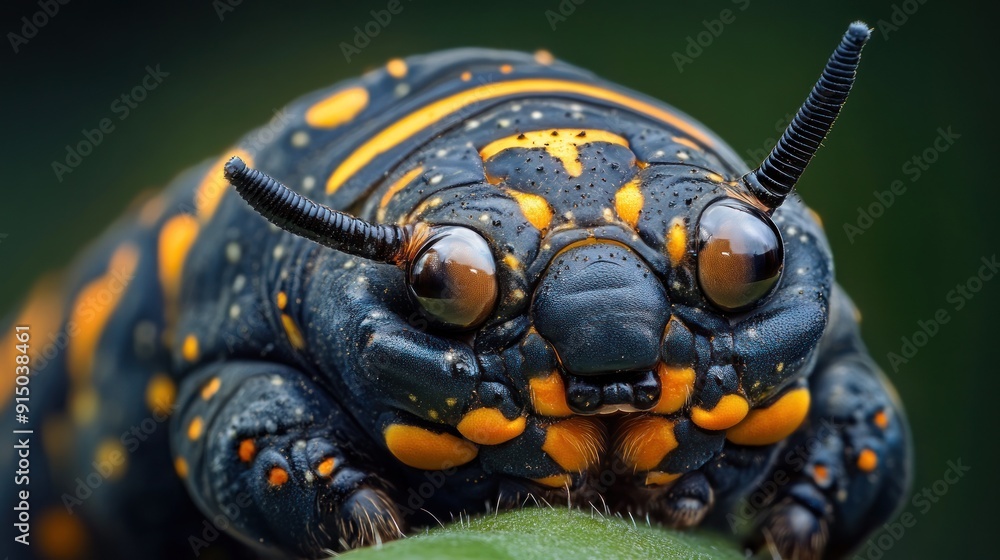 Closeup of a Black and Orange Caterpillar Closeup of a Black and Orange Caterpillar