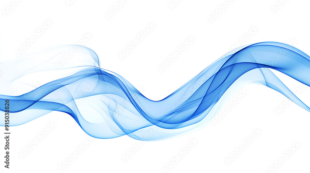 Blue abstract smoke waves on a white background Blue abstract smoke waves on a white background