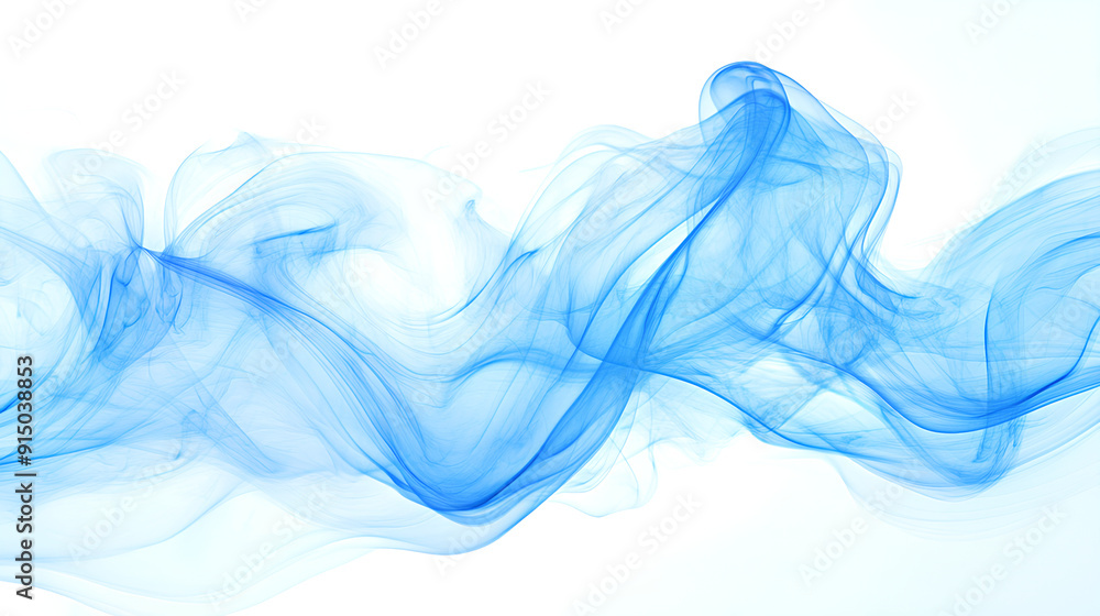 Blue abstract smoke waves on a white background Blue abstract smoke waves on a white background