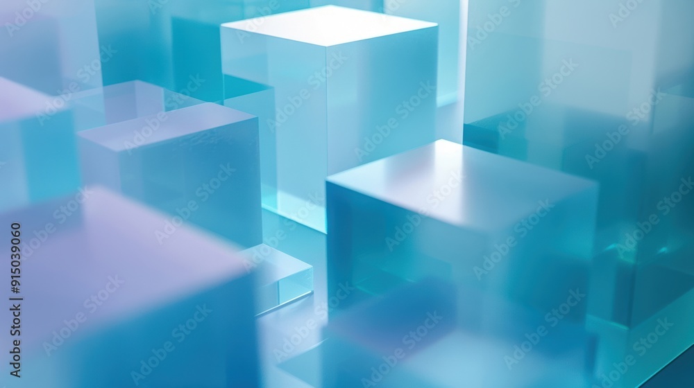 A futuristic scene featuring blue frosted blocks of varying heights arranged on a flat surface, showcasing a sleek and modern design with a technological and abstract aesthetic A futuristic scene featuring blue frosted blocks of varying heights arranged on a flat surface, showcasing a sleek and modern design with a technological and abstract aesthetic