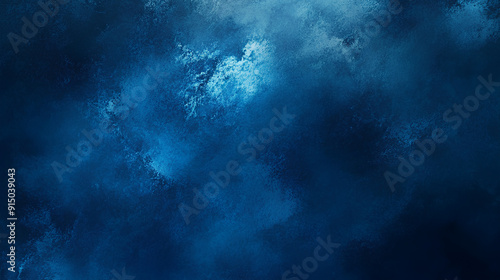 Blue grainy background, vibrant dark noise texture banner design 