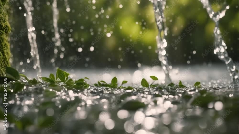 water droplets hitting plants water droplets hitting plants