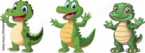Cartoon crocodile isolated on white