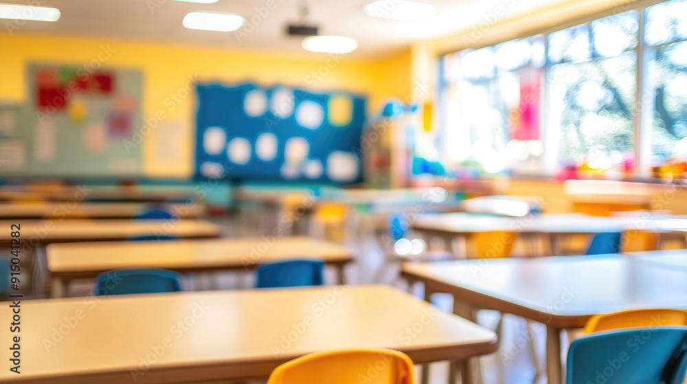 A Blurry image of elementary school classroom A Blurry image of elementary school classroom