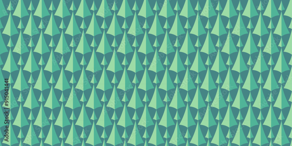 Fototapeta premium Evergreen Forest Seamless Pattern. Fresh Green Triangle Forest Background