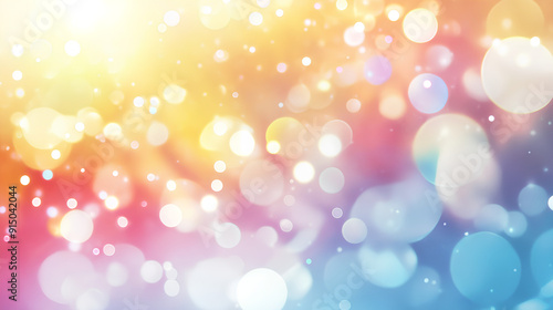 Colorful bokeh lens flare light leak overlay effect on white background 