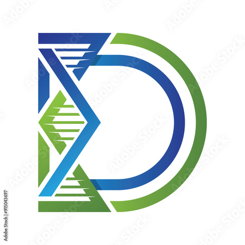 Letter D And DNA Logo