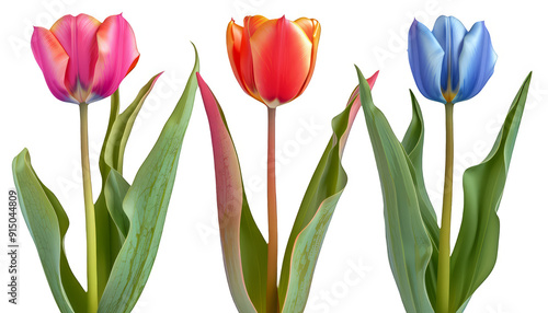 Wallpaper Mural A variety of colorful tulips, showcasing their vibrant hues and beautiful petals Torontodigital.ca