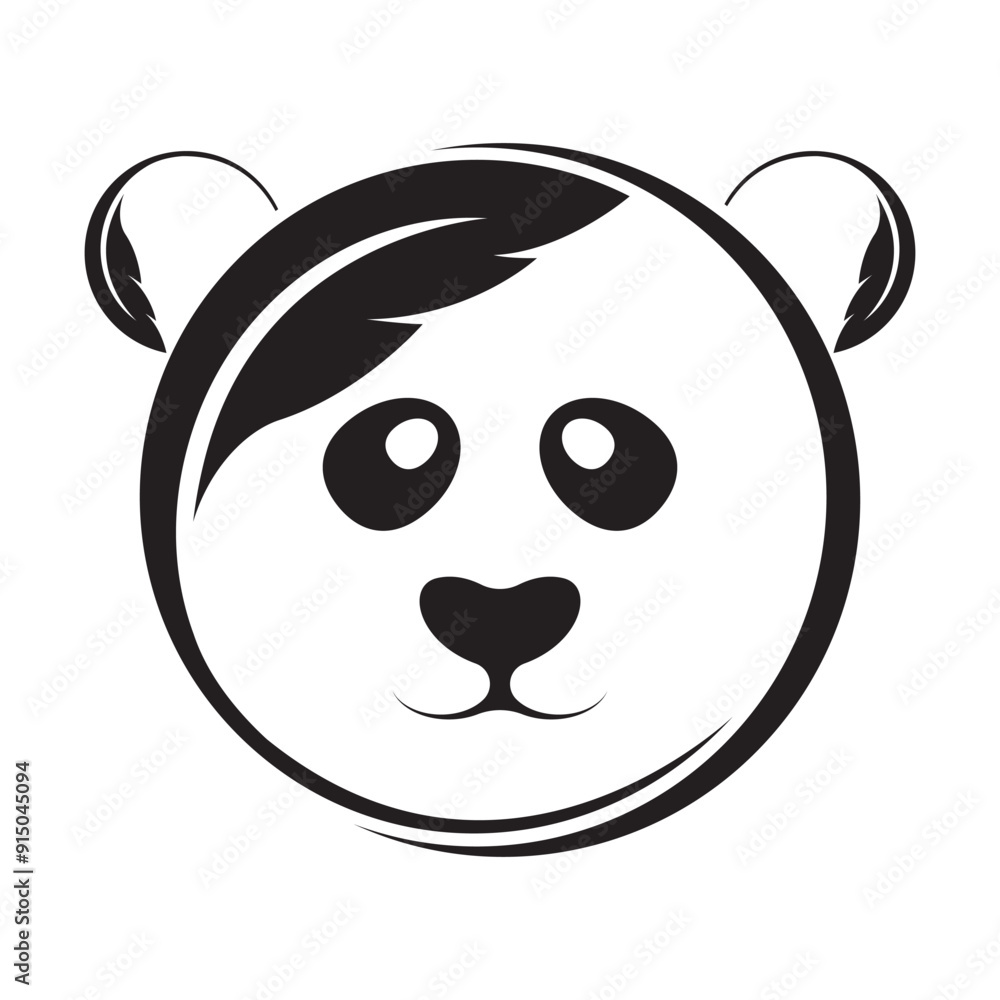Fototapeta premium Panda head logo vector icon design