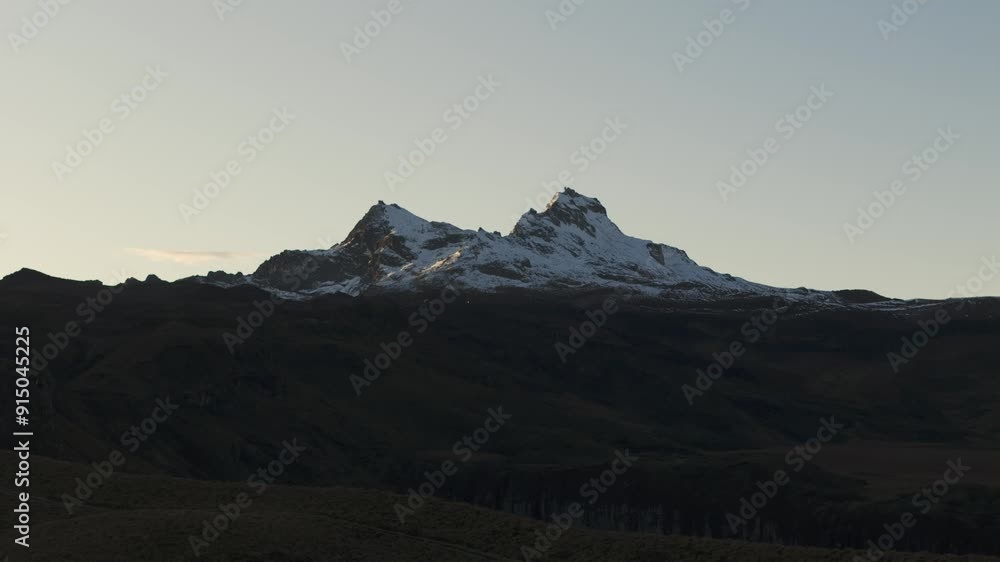 Carihuairazo from drone, inactive volcano in Ecuador in the western Andes mountain range Carihuairazo from drone, inactive volcano in Ecuador in the western Andes mountain range