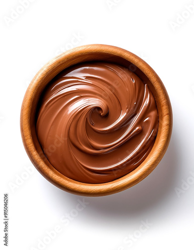 Wallpaper Mural Nutella in wooden bowl isolated on white background Torontodigital.ca