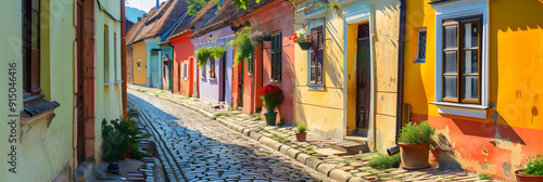 Colorful Old Town Street - Photo photo