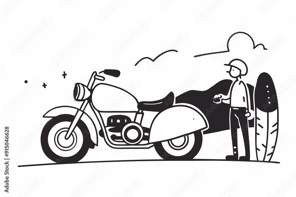 Obraz premium person riding a motorcycle