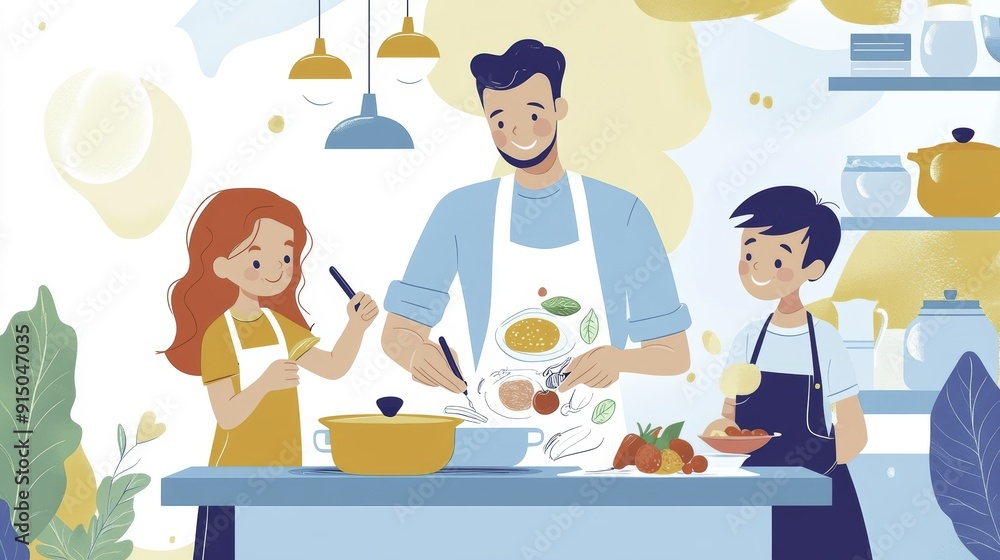Fototapeta premium Family Cooking Together
