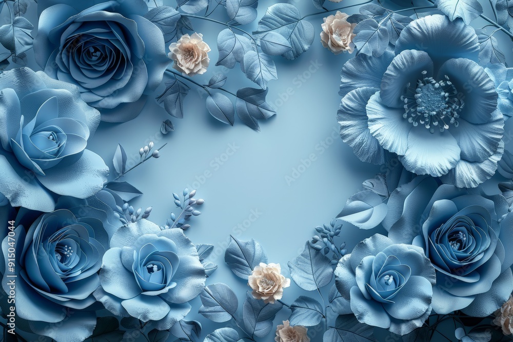 A high-contrast assortment of 3D abstract roses in Baby Purple monochrome, bordered neatly with plenty of copy space for text A high-contrast assortment of 3D abstract roses in Baby Purple monochrome, bordered neatly with plenty of copy space for text