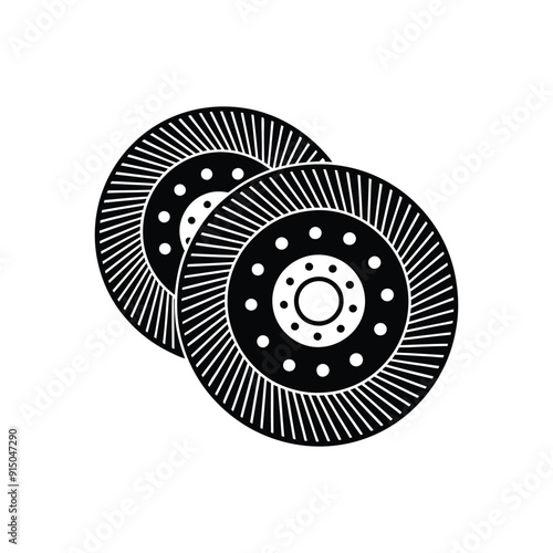 A silhouette of a Abrasive discs vector illustration