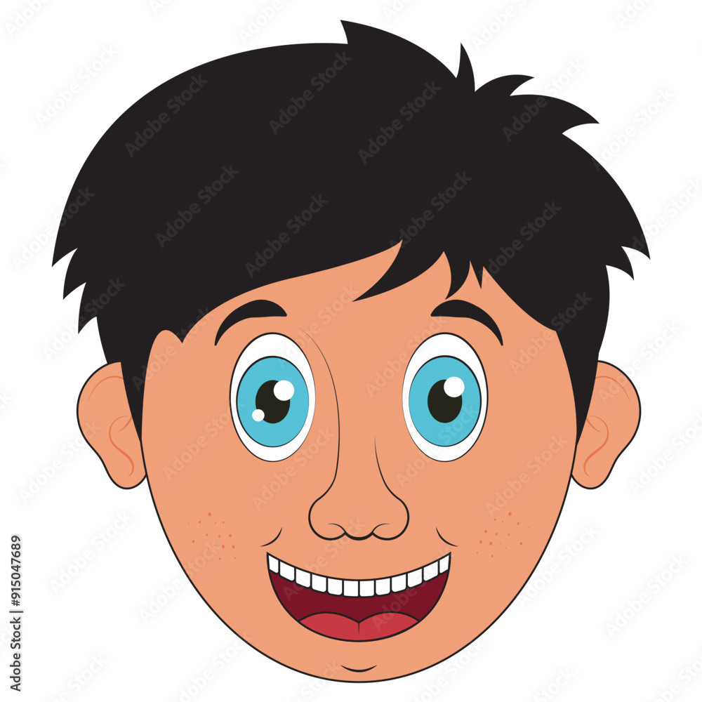 Clipart smiling face of a boy vector flat design isolated on white background Clipart smiling face of a boy vector flat design isolated on white background