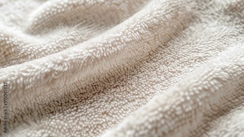 Neutral textured fabric background in close-up. Seamless cream velvet with macro details on felt canvas.