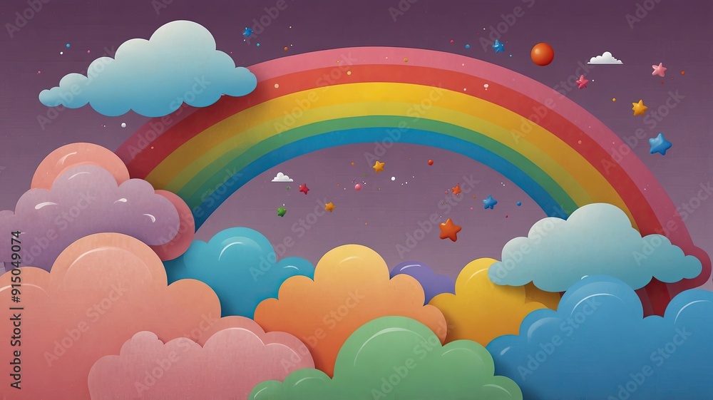 background colorful pastel clouds and rainbow generate ai background colorful pastel clouds and rainbow generate ai